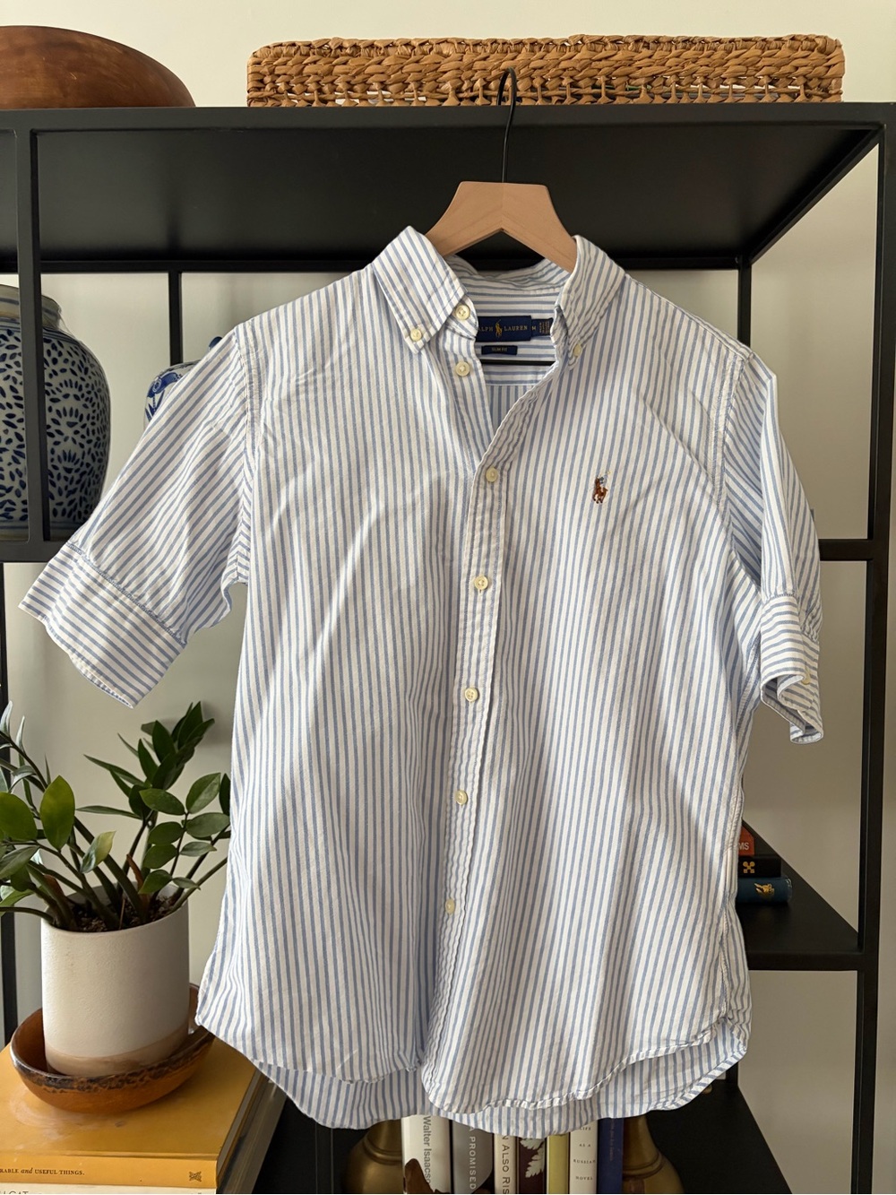 Ralph Lauren Blue & White Stripe Button-Down Shirt